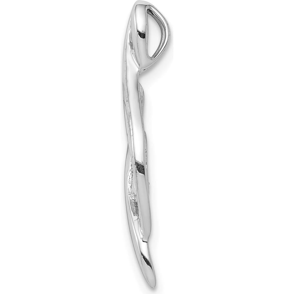 14K White Gold Diamond Fancy Chain Slide Pendant with 0.02 Carat Total Round Diamonds by Monteluci Fine Jewelry