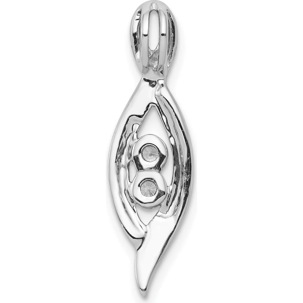 14K White Gold Diamond Fancy Chain Slide Pendant with 0.02 Carat Total Round Diamonds by Monteluci Fine Jewelry