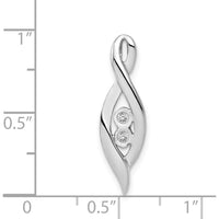 14K White Gold Diamond Fancy Chain Slide Pendant with 0.02 Carat Total Round Diamonds by Monteluci Fine Jewelry