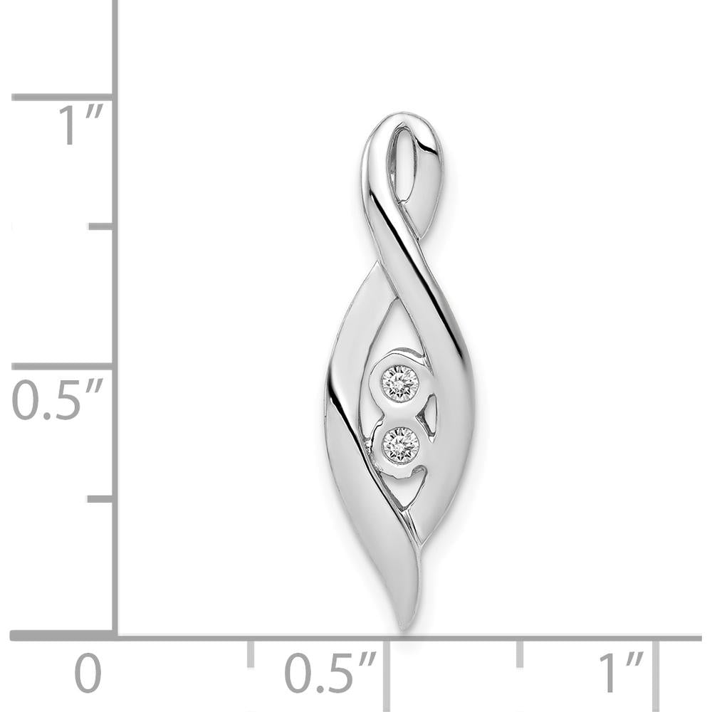 14K White Gold Diamond Fancy Chain Slide Pendant with 0.02 Carat Total Round Diamonds by Monteluci Fine Jewelry
