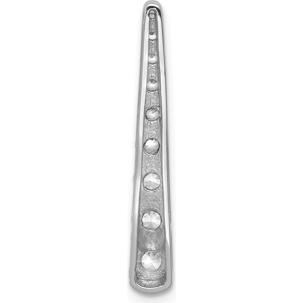 14K White Gold Diamond Fancy Chain Slide Pendant with 3/4 Carat Graduated Round Diamonds by Monteluci Fine Jewelry