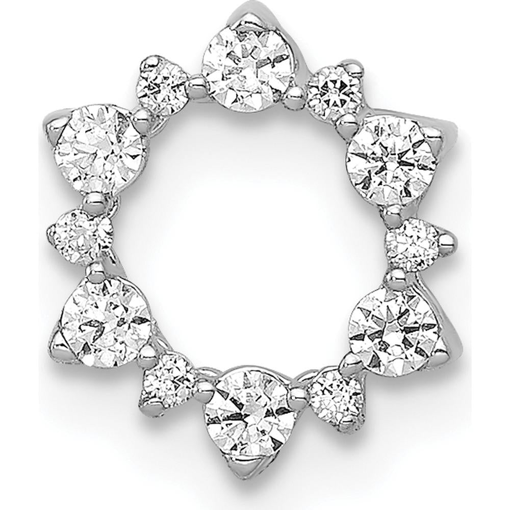 14K White Gold Diamond Fancy Circle Chain Slide - 1/5 Carat Total Diamond Weight by Monteluci Fine Jewelry