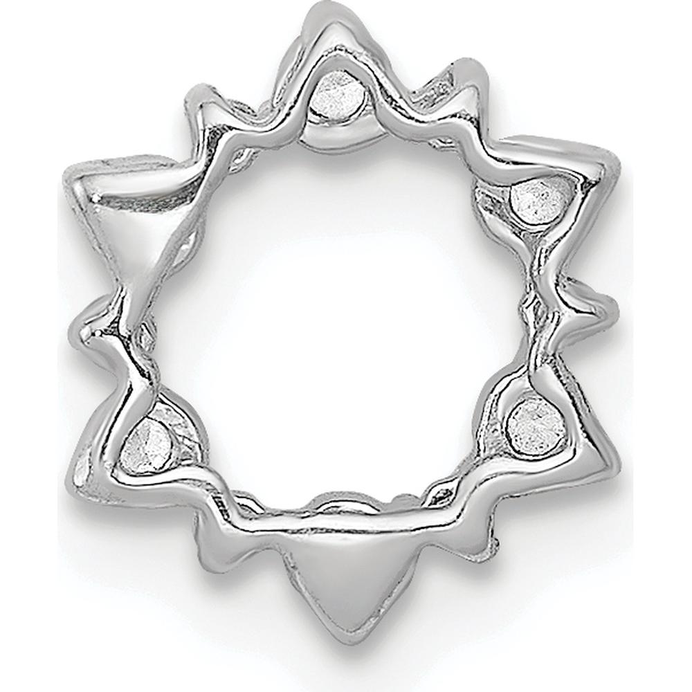 14K White Gold Diamond Fancy Circle Chain Slide - 1/5 Carat Total Diamond Weight by Monteluci Fine Jewelry