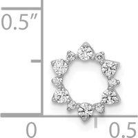 14K White Gold Diamond Fancy Circle Chain Slide - 1/5 Carat Total Diamond Weight by Monteluci Fine Jewelry