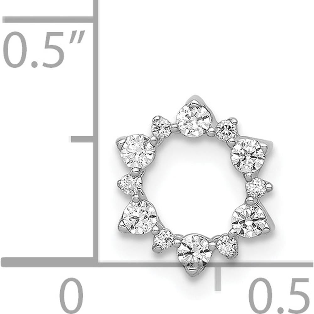 14K White Gold Diamond Fancy Circle Chain Slide - 1/5 Carat Total Diamond Weight by Monteluci Fine Jewelry