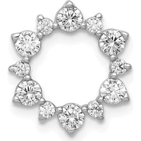 14K White Gold Diamond Fancy Circle Chain Slide Pendant - 0.1025 Carat Total Diamond Weight by Monteluci Fine Jewelry