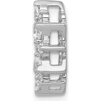 14K White Gold Diamond Fancy Circle Chain Slide Pendant - 0.1025 Carat Total Diamond Weight by Monteluci Fine Jewelry