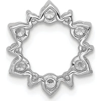 14K White Gold Diamond Fancy Circle Chain Slide Pendant - 0.1025 Carat Total Diamond Weight by Monteluci Fine Jewelry
