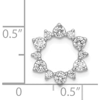 14K White Gold Diamond Fancy Circle Chain Slide Pendant - 0.1025 Carat Total Diamond Weight by Monteluci Fine Jewelry