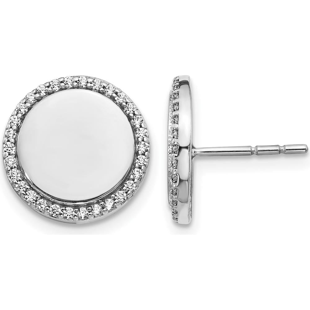 14K White Gold Diamond Fancy Circle Earrings - 0.30 Carats Total Diamond Weight by Monteluci Fine Jewelry