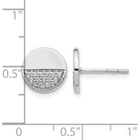 14K White Gold Diamond Fancy Circle Earrings with Natural Round Diamonds - 0.024 Carats Total Diamond Weight by Monteluci Fine Jewelry