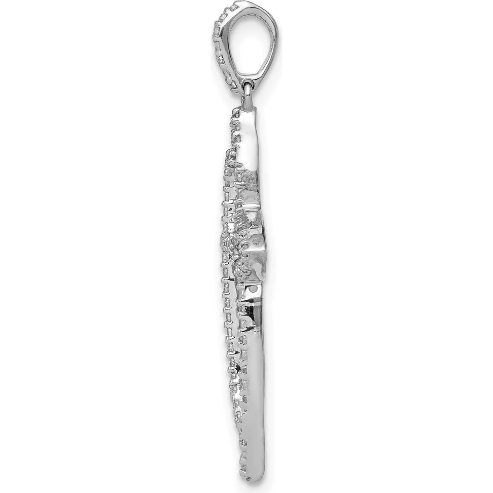 14K White Gold Diamond Fancy Cross Pendant with 1/4 Carat of Round Diamonds by Monteluci Fine Jewelry