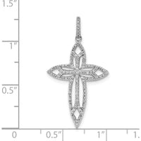 14K White Gold Diamond Fancy Cross Pendant with 1/4 Carat of Round Diamonds by Monteluci Fine Jewelry