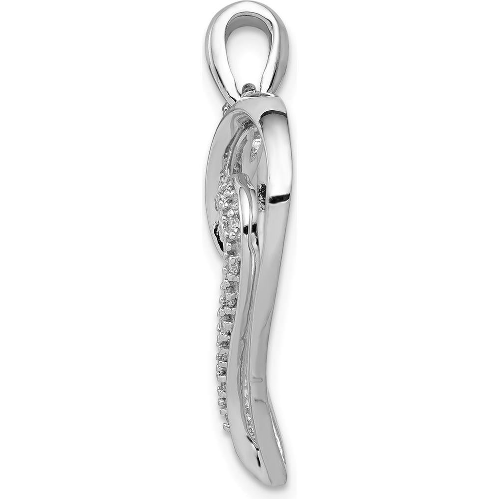 14K White Gold Diamond Fancy Heart Pendant - 0.10 Carat Total Diamond Weight by Monteluci Fine Jewelry