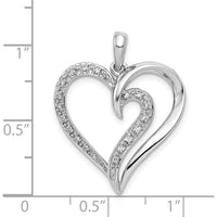 14K White Gold Diamond Fancy Heart Pendant - 0.10 Carat Total Diamond Weight by Monteluci Fine Jewelry