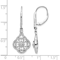 14K White Gold Diamond Fancy Leverback Drop Earrings - 0.073 Carats Total Diamond Weight by Monteluci Fine Jewelry