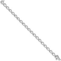 14K White Gold Diamond Fancy Link 7" Bracelet with 1.0 Carat Total Diamond Weight by Monteluci Fine Jewelry