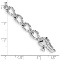 14K White Gold Diamond Fancy Link 7" Bracelet with 1.0 Carat Total Diamond Weight by Monteluci Fine Jewelry