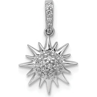 14K White Gold Diamond Fancy Sun/Star Pendant - 1/10 Carat Total Diamond Weight by Monteluci Fine Jewelry