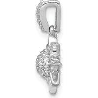 14K White Gold Diamond Fancy Sun/Star Pendant - 1/10 Carat Total Diamond Weight by Monteluci Fine Jewelry