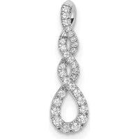 14K White Gold Diamond Fancy Twist Chain Slide Pendant - 1/8 Carat Total Diamond Weight by Oro Pregiato