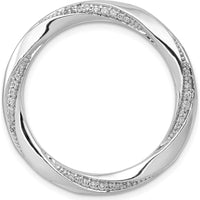 14K White Gold Diamond Fancy Twist Circle Pendant - 0.19 Carat Total Diamond Weight by Monteluci Fine Jewelry