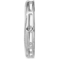14K White Gold Diamond Fancy Twist Circle Pendant - 0.19 Carat Total Diamond Weight by Monteluci Fine Jewelry