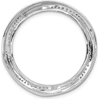 14K White Gold Diamond Fancy Twist Circle Pendant - 0.19 Carat Total Diamond Weight by Monteluci Fine Jewelry