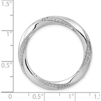 14K White Gold Diamond Fancy Twist Circle Pendant - 0.19 Carat Total Diamond Weight by Monteluci Fine Jewelry