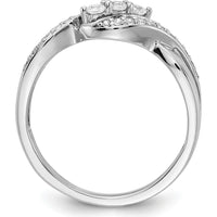 14K White Gold Diamond Fashion Ring with Pave Set Round Diamonds - 0.12 Carat Total Diamond Weight by 0