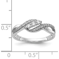 14K White Gold Diamond Fashion Ring with Pave Set Round Diamonds - 0.12 Carat Total Diamond Weight by 0
