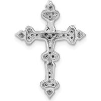 14K White Gold Diamond Filigree Cross Slide Pendant with 1/6 Carat Total Diamond Weight by Monteluci Fine Jewelry