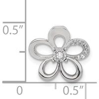 14K White Gold Diamond Floral Pendant with Round Diamonds - 0.025 Carat Total Diamond Weight by Monteluci Fine Jewelry