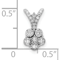 14K White Gold Diamond Flower Pendant with Round Diamonds - 0.10 Carat Total Diamond Weight by Oro Pregiato
