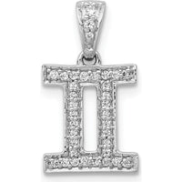 14K White Gold Diamond Gemini Zodiac Pendant - 0.027 Carat Total Diamond Weight by Monteluci Fine Jewelry