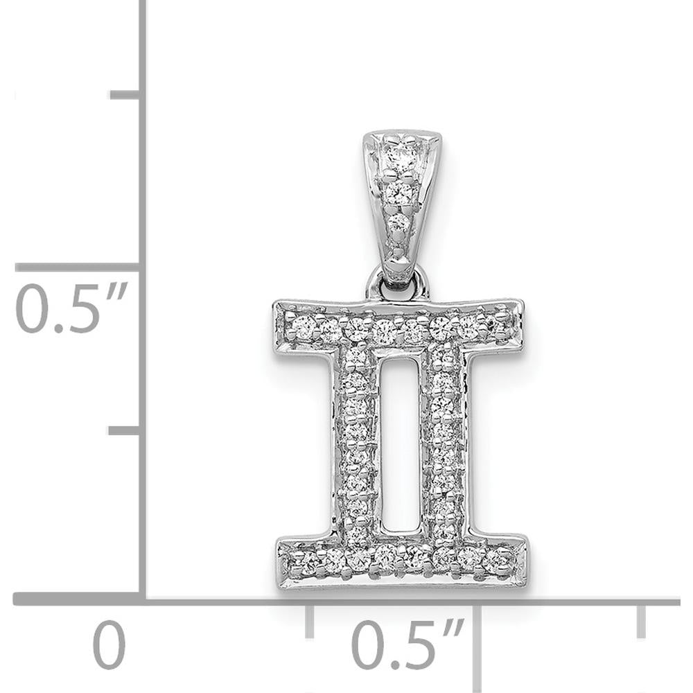 14K White Gold Diamond Gemini Zodiac Pendant - 0.027 Carat Total Diamond Weight by Monteluci Fine Jewelry