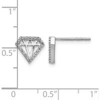 14K White Gold Diamond Gemstone-Shaped Earrings - 0.003 Carats Total Diamond Weight by Monteluci Fine Jewelry