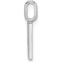 14K White Gold Diamond "H" Initial Pendant with Rhodium Finish by Oro Pregiato