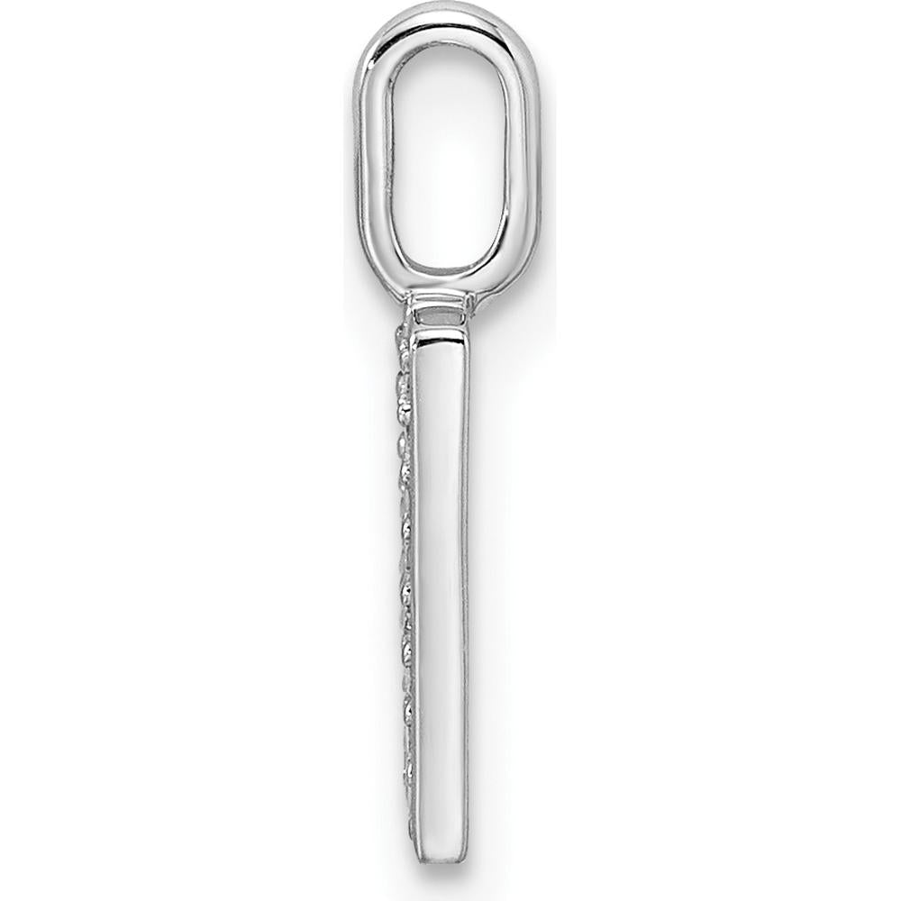 14K White Gold Diamond "H" Initial Pendant with Rhodium Finish by Oro Pregiato