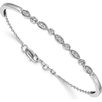 14K White Gold Diamond Half-Bangle Bracelet - 0.5 Carats Total Diamond Weight by Monteluci Fine Jewelry