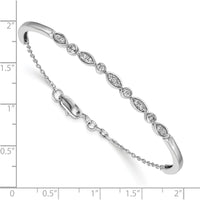 14K White Gold Diamond Half-Bangle Bracelet - 0.5 Carats Total Diamond Weight by Monteluci Fine Jewelry