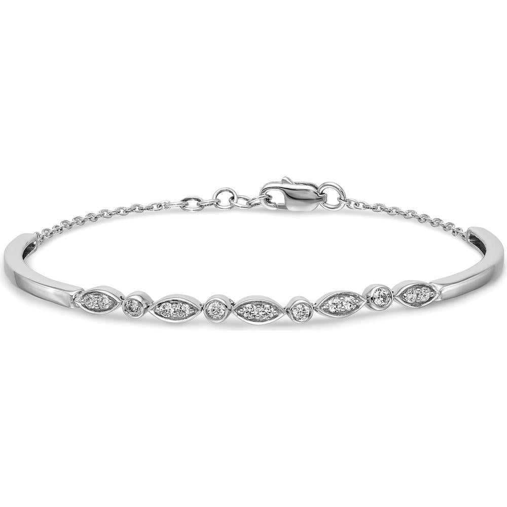 14K White Gold Diamond Half-Bangle Bracelet - 0.5 Carats Total Diamond Weight by Monteluci Fine Jewelry