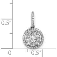 14K White Gold Diamond Halo Cluster Pendant - 0.40 Carat Total Diamond Weight by Monteluci Fine Jewelry