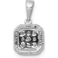 14K White Gold Diamond Halo Cluster Pendant with Round Diamonds - 1/4 Carat Total Diamond Weight by Monteluci Fine Jewelry