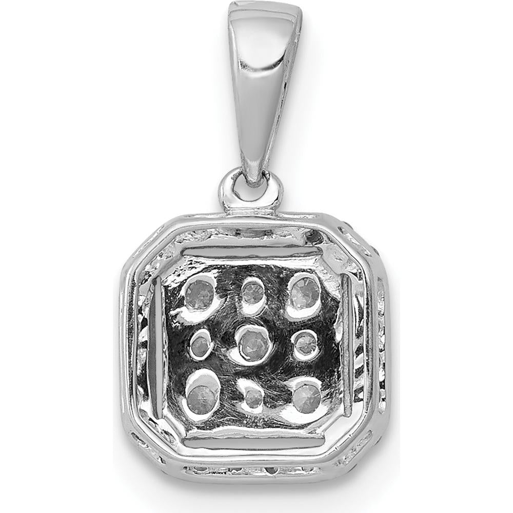 14K White Gold Diamond Halo Cluster Pendant with Round Diamonds - 1/4 Carat Total Diamond Weight by Monteluci Fine Jewelry