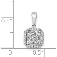 14K White Gold Diamond Halo Cluster Pendant with Round Diamonds - 1/4 Carat Total Diamond Weight by Monteluci Fine Jewelry