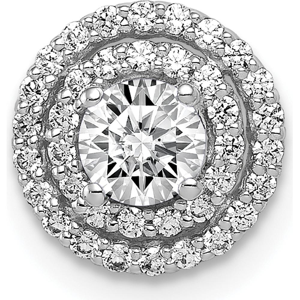 14K White Gold Diamond Halo Earrings with 4.1mm Center Stone Semi-Mount - 0.25 Carat Total Diamond Weight by Monteluci Fine Jewelry