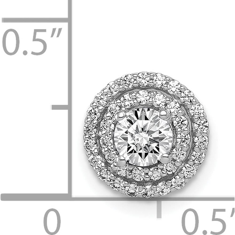 14K White Gold Diamond Halo Earrings with 4.1mm Center Stone Semi-Mount - 0.25 Carat Total Diamond Weight by Monteluci Fine Jewelry