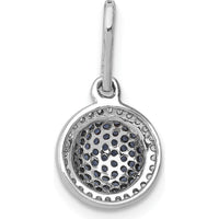14K White Gold Diamond Halo Pendant with Blue and White Diamonds - 1/3 Carat Total Diamond Weight by Monteluci Fine Jewelry