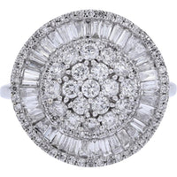 14K White Gold Diamond Halo Ring with 2.00 Carat Total Diamond Weight
